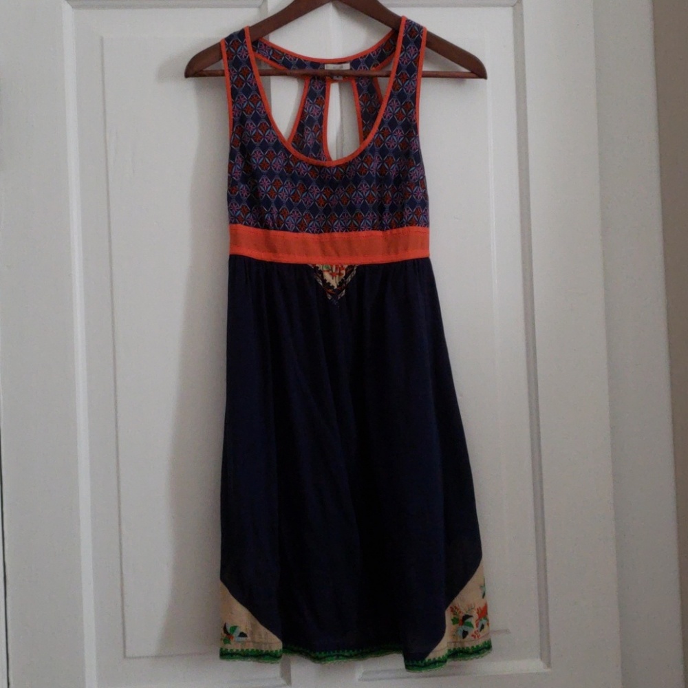 Navy blue Ecote dress with pattern